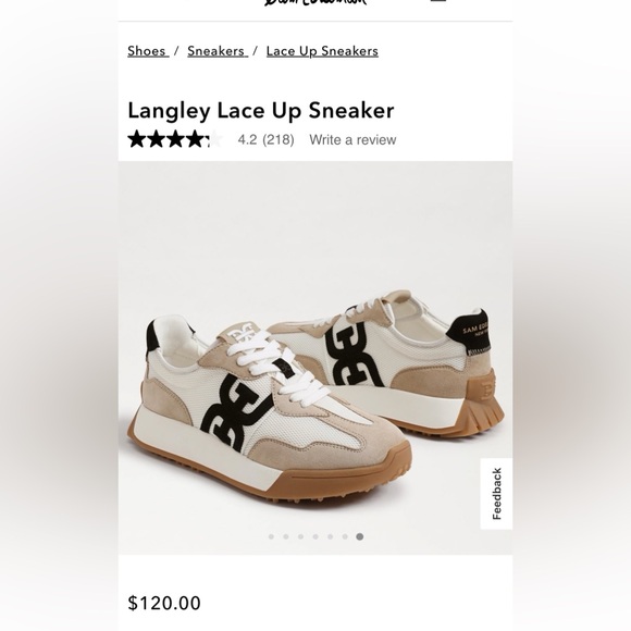 Sam Edelman Shoes - Sam Edelman Langley Sneakers - Cream, Black, and Tan